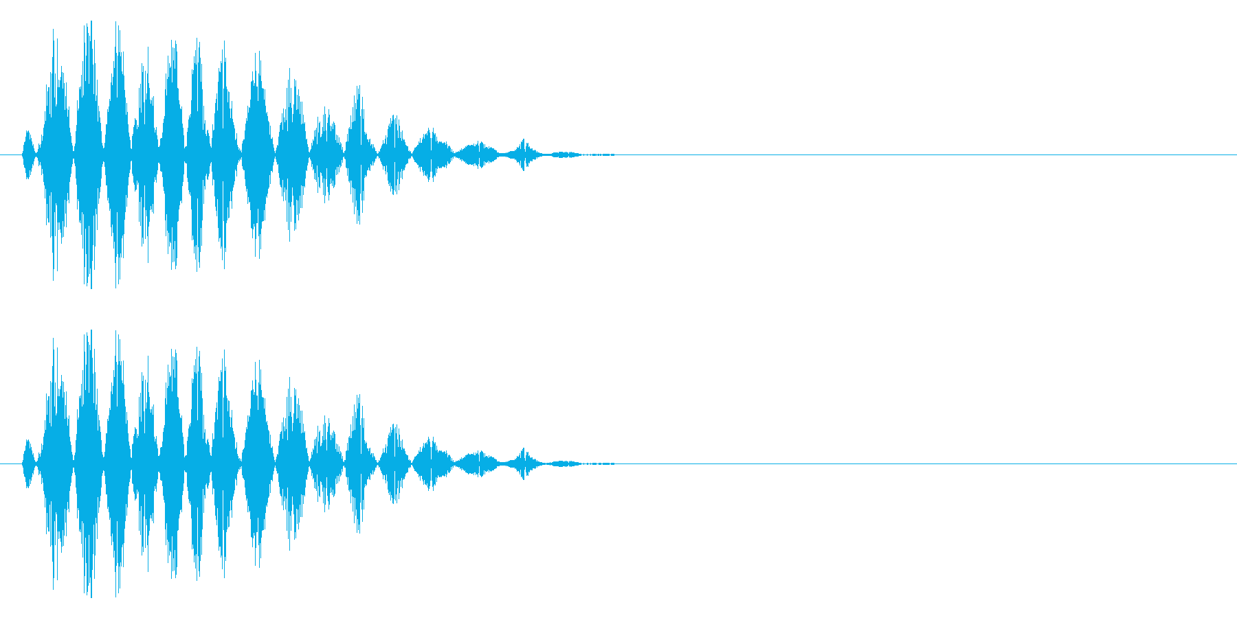 コミカルなおばけの声の再生済みの波形