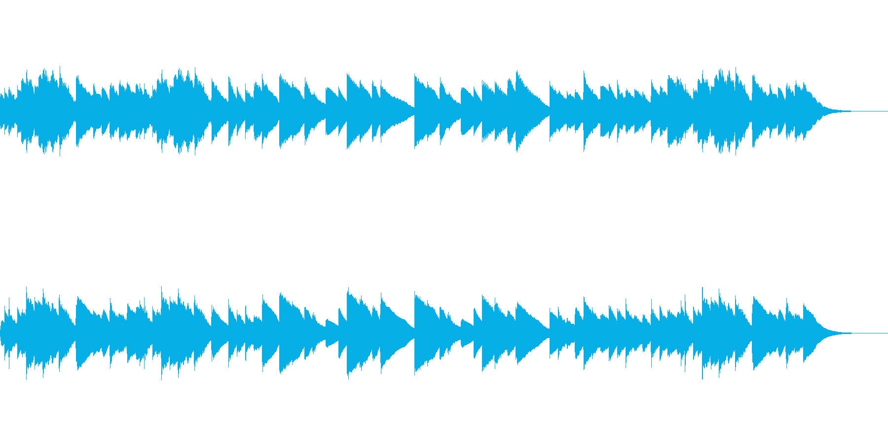 感動的で温かい癒しのチェレスタ曲(1分弱の再生済みの波形