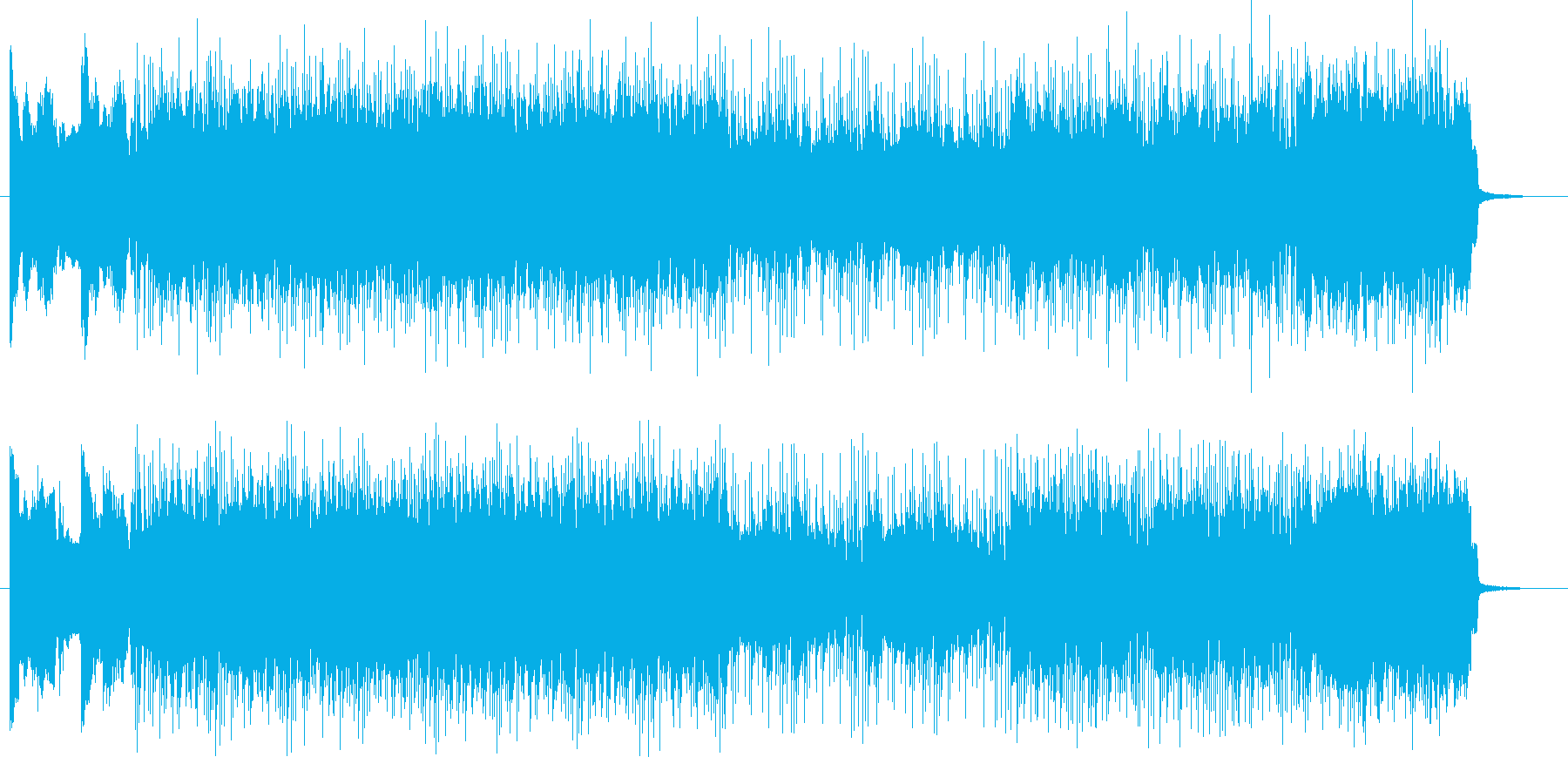 激しく勢いあるギターによるハードロックの再生済みの波形