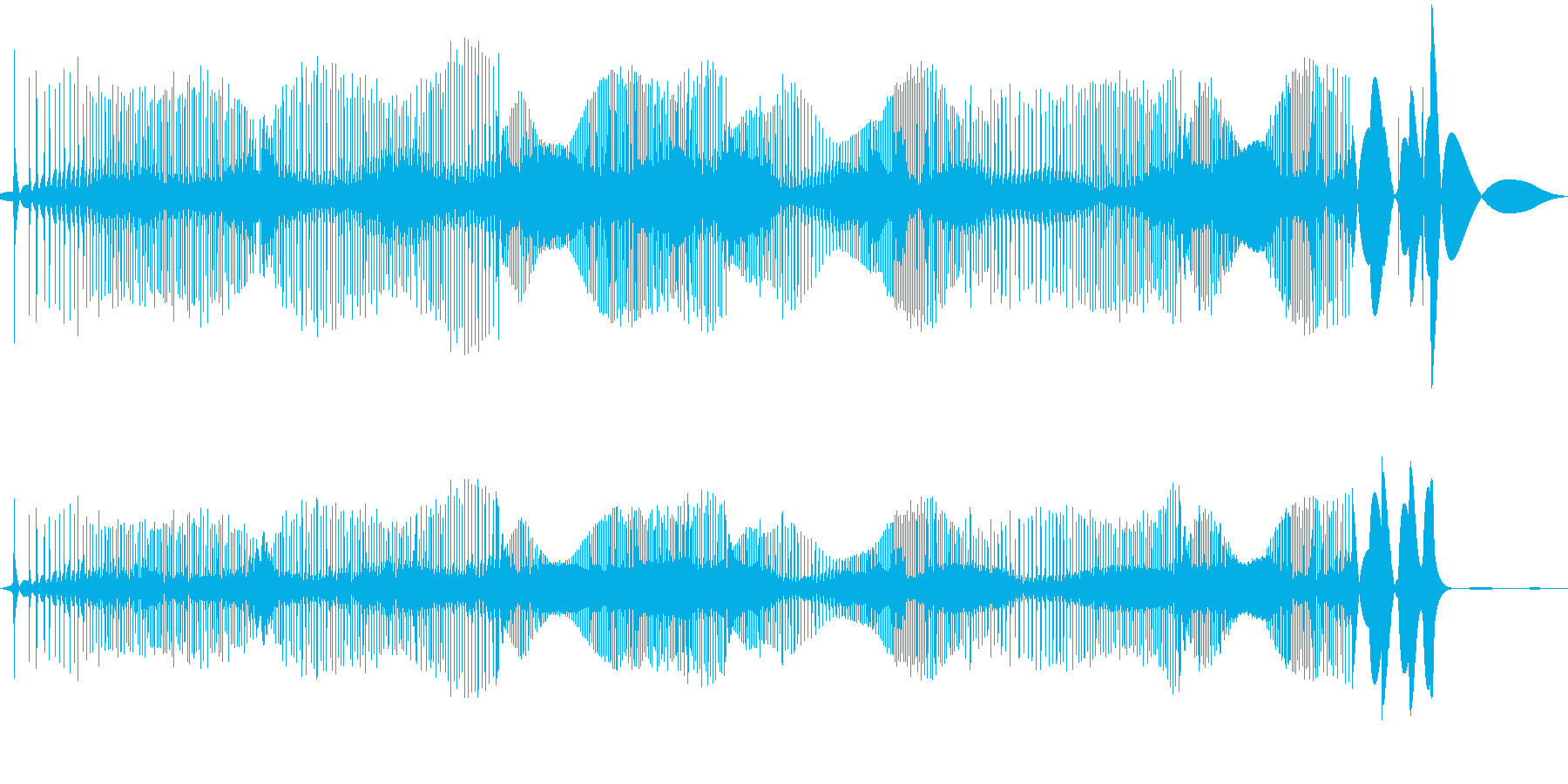 レコード針が横にすれた時の音(長め)の再生済みの波形