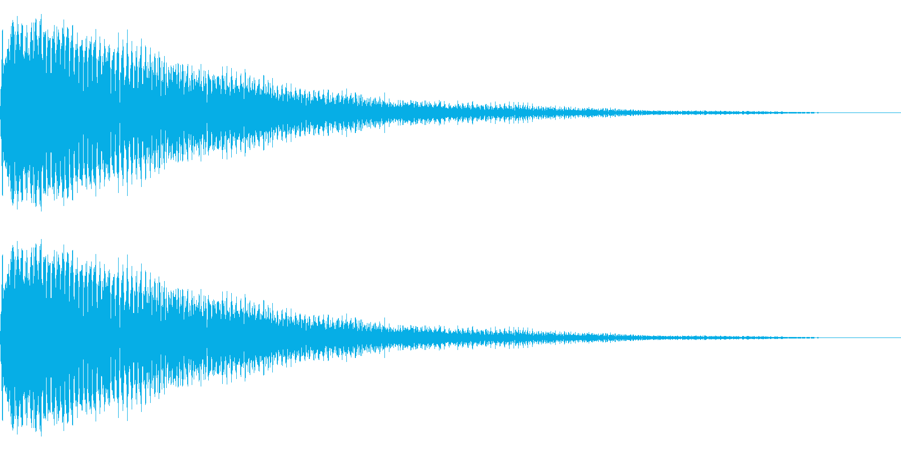 ピアノショッキング音、インパクト音の再生済みの波形