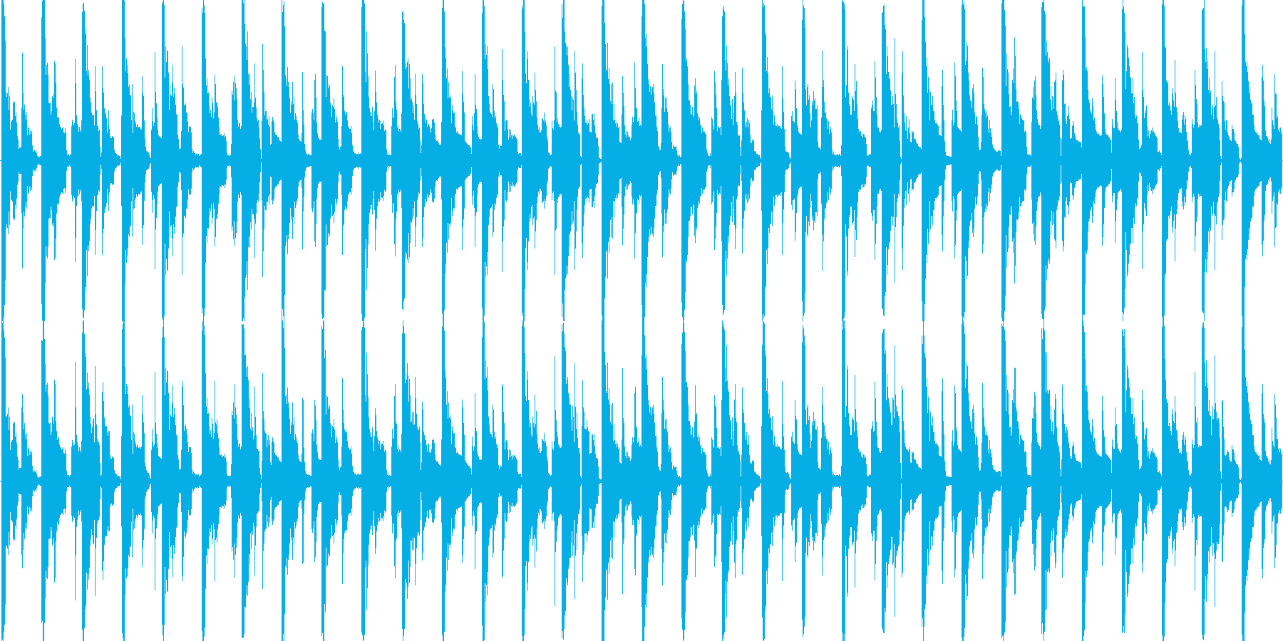 ハウス風のリズムを基調としたループ楽曲…の再生済みの波形