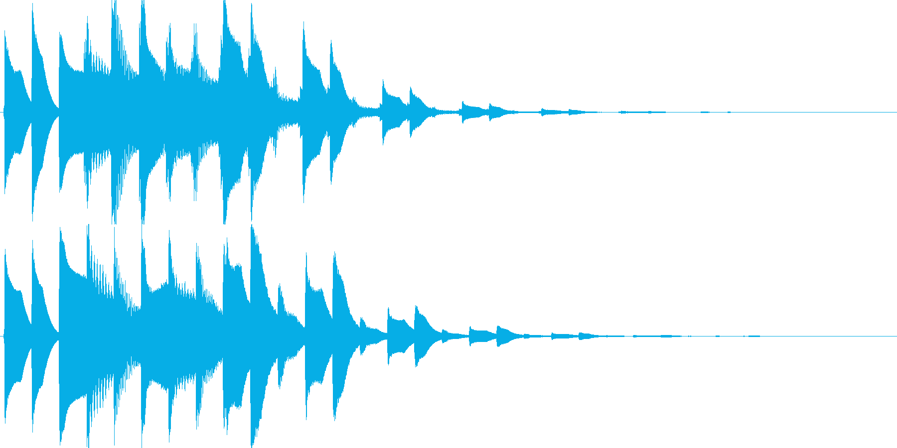 散らばる・広がるような電子音の再生済みの波形