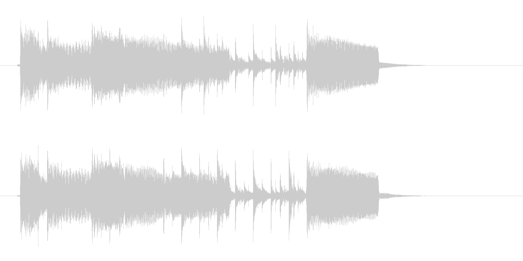 ギターと電子音の明るいジングルの未再生の波形