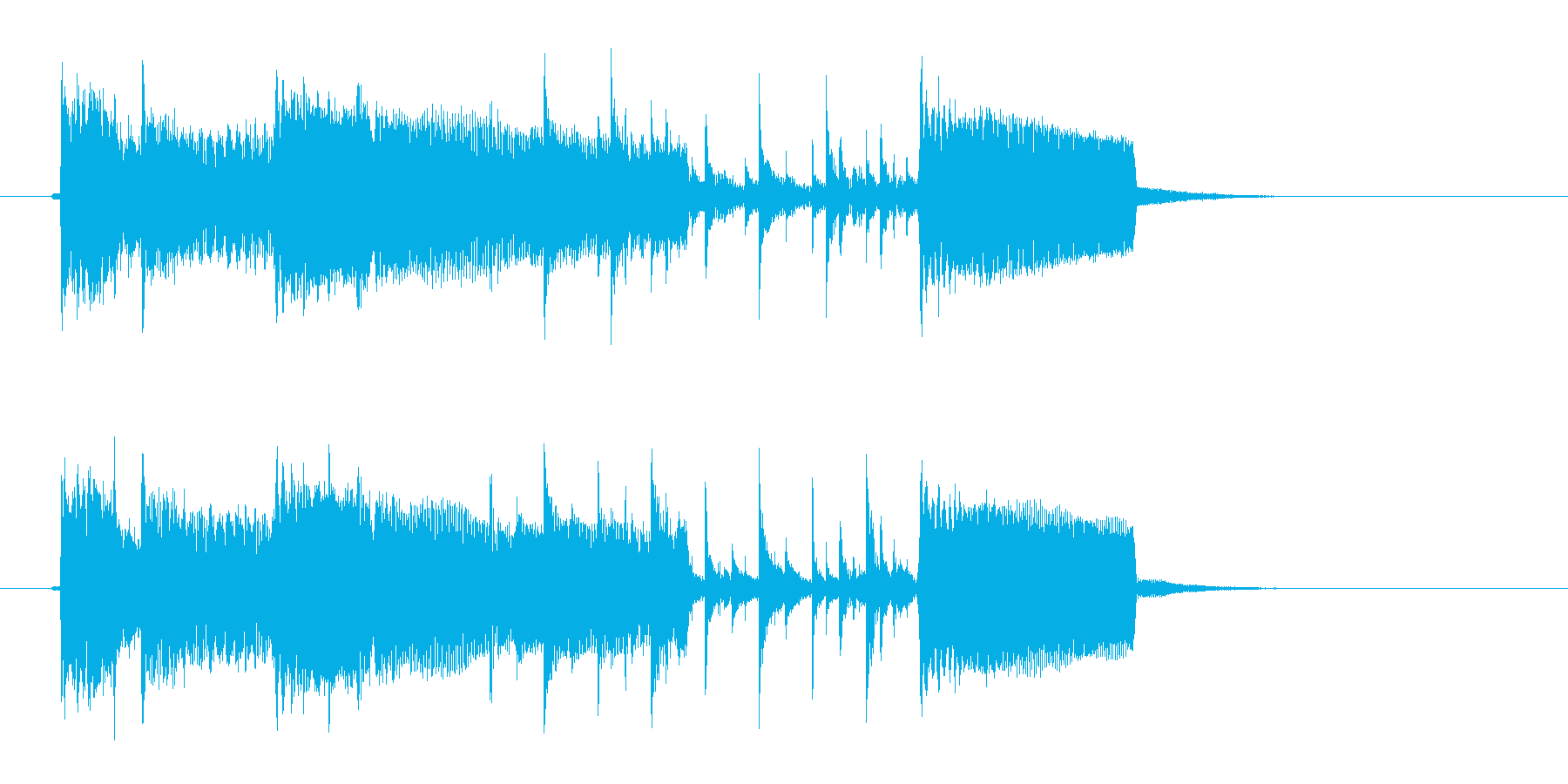 ギターと電子音の明るいジングルの再生済みの波形