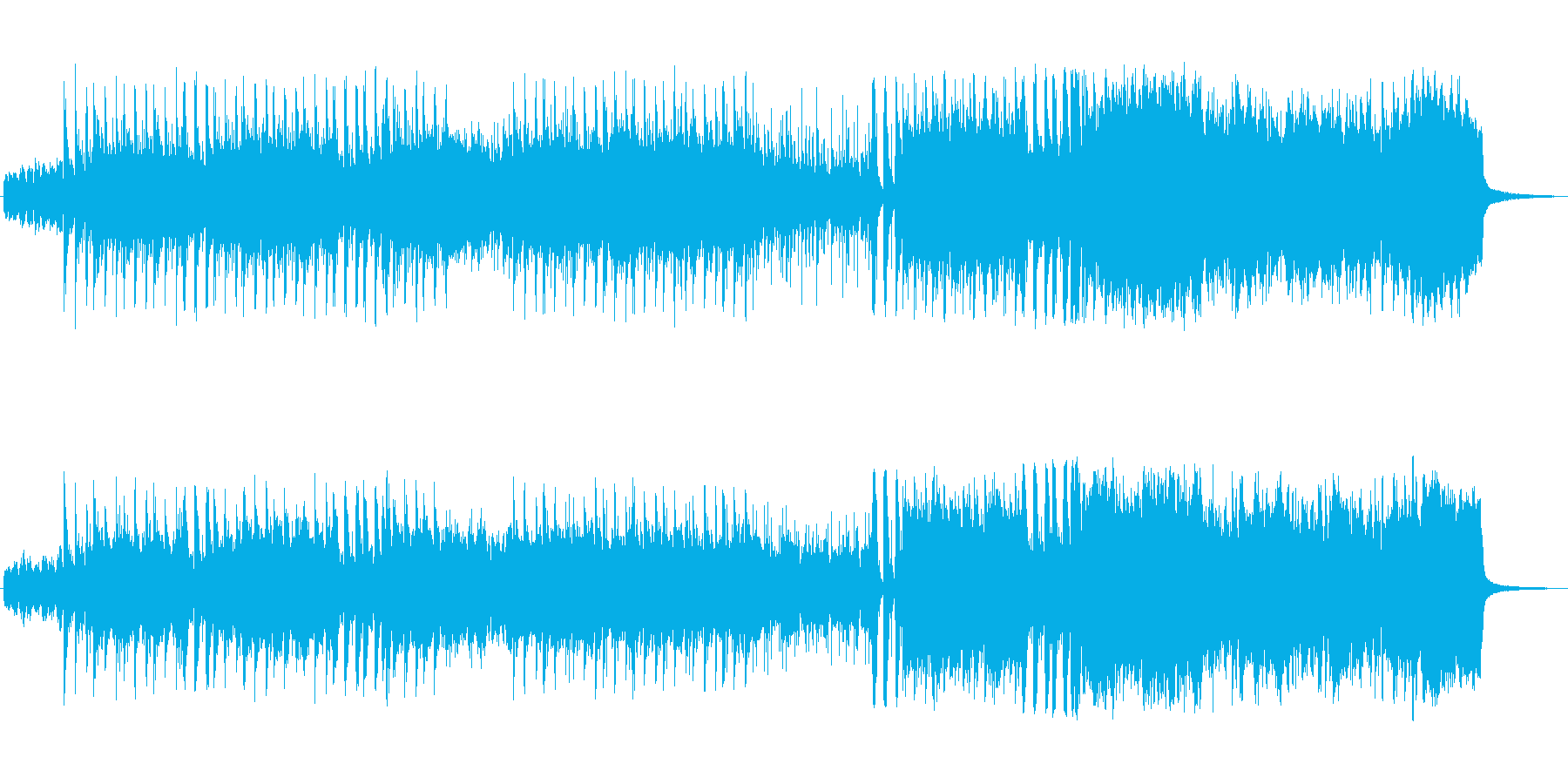ダークで禍々しい雰囲気のオーケストラ曲の再生済みの波形