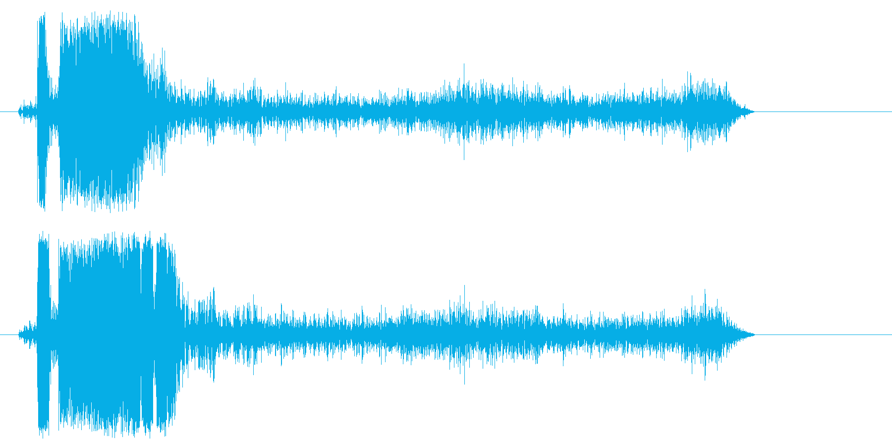 スピード感がありキレのある効果音の再生済みの波形