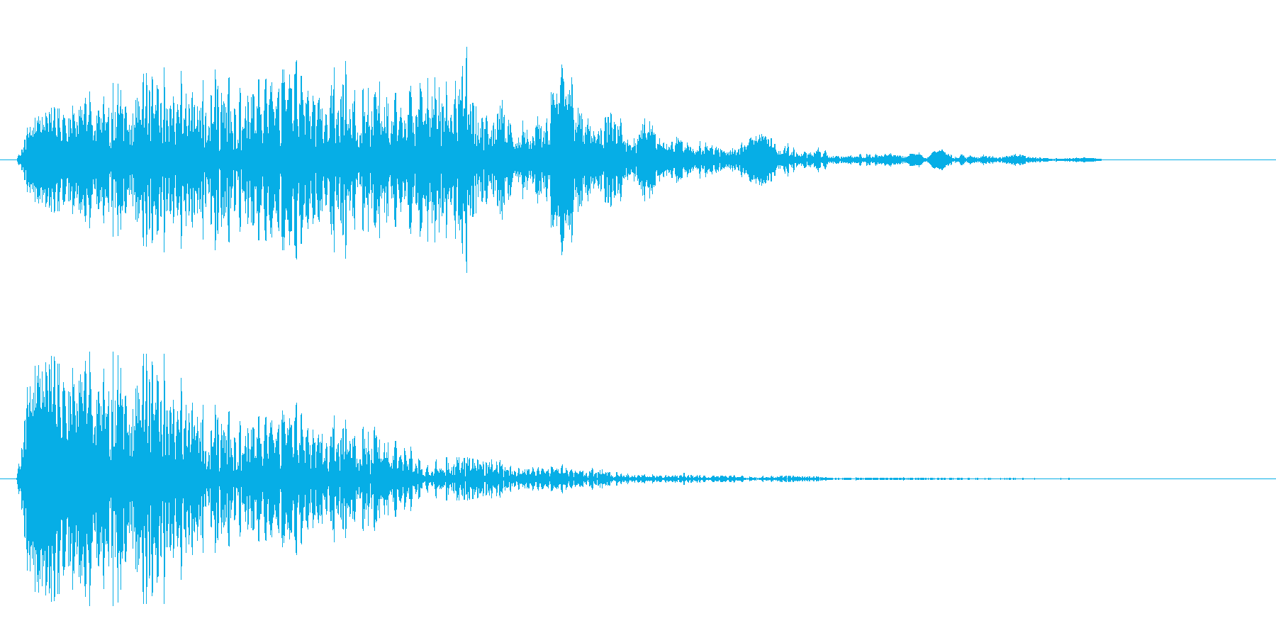 ヒュゥゥゥンというスピード音の再生済みの波形