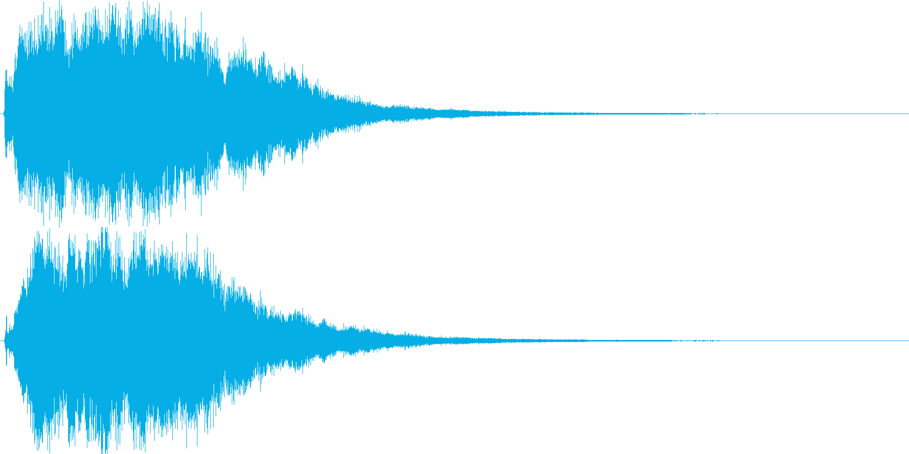 キラキラ・シャラララと広がるような音の再生済みの波形