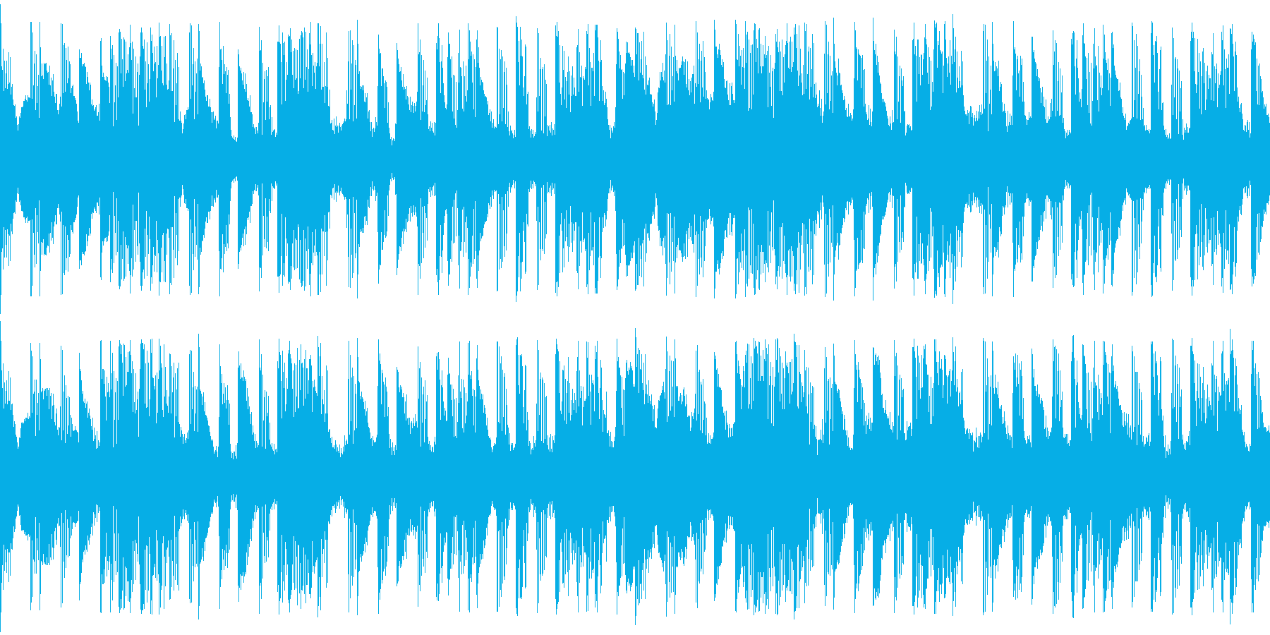 淡々としたリズムを刻む楽曲です。の再生済みの波形