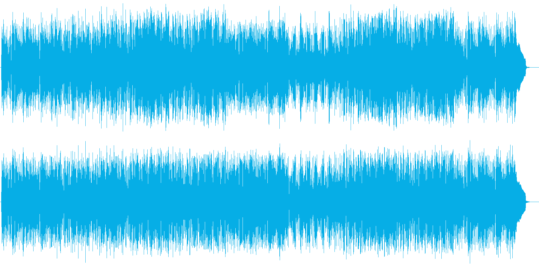 リズミカルで陽気な雰囲気の曲の再生済みの波形