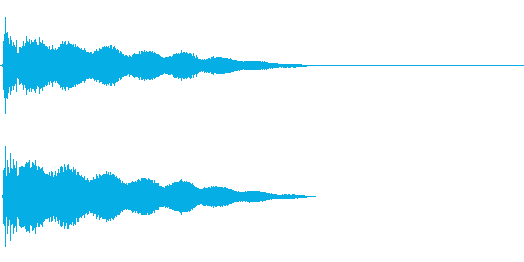 ごーん(鐘を叩いたときの音)の再生済みの波形
