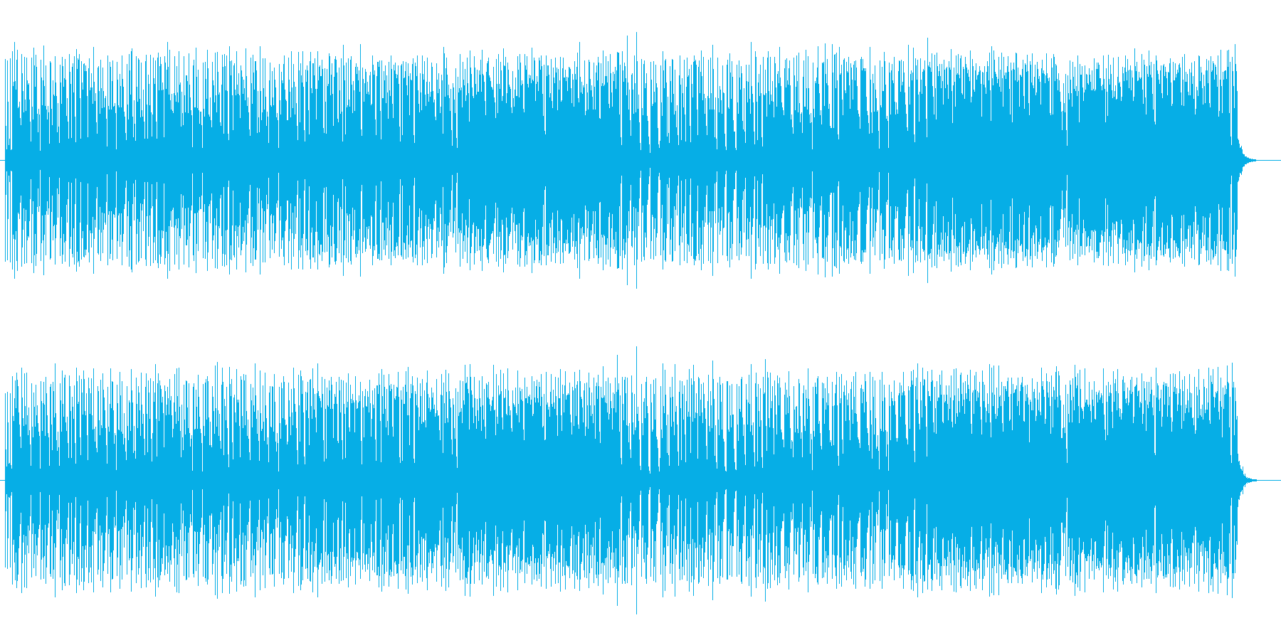 可愛いアップテンポのシンセサイザーの曲の再生済みの波形