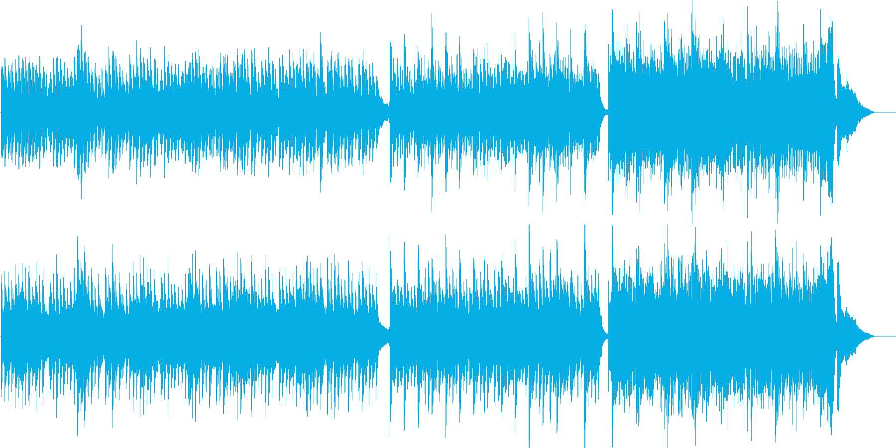 ピアノとストリングスの優しい曲07の再生済みの波形