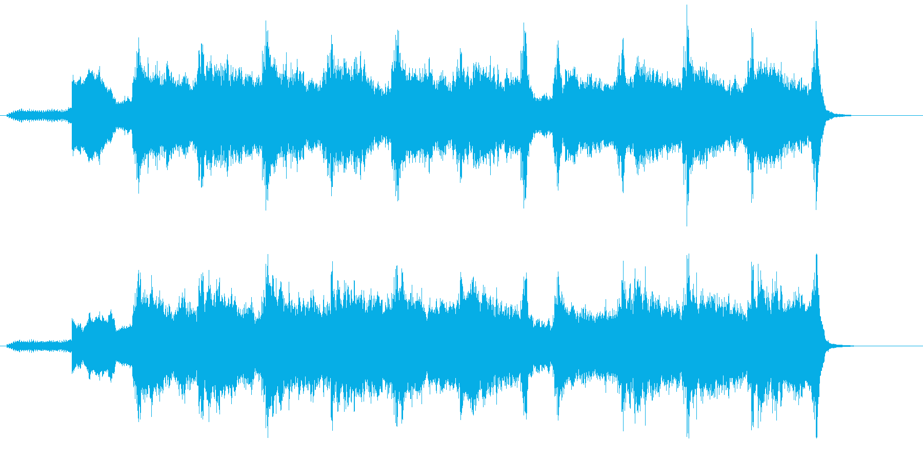 緊張感を意図的に表した環境音楽風の再生済みの波形