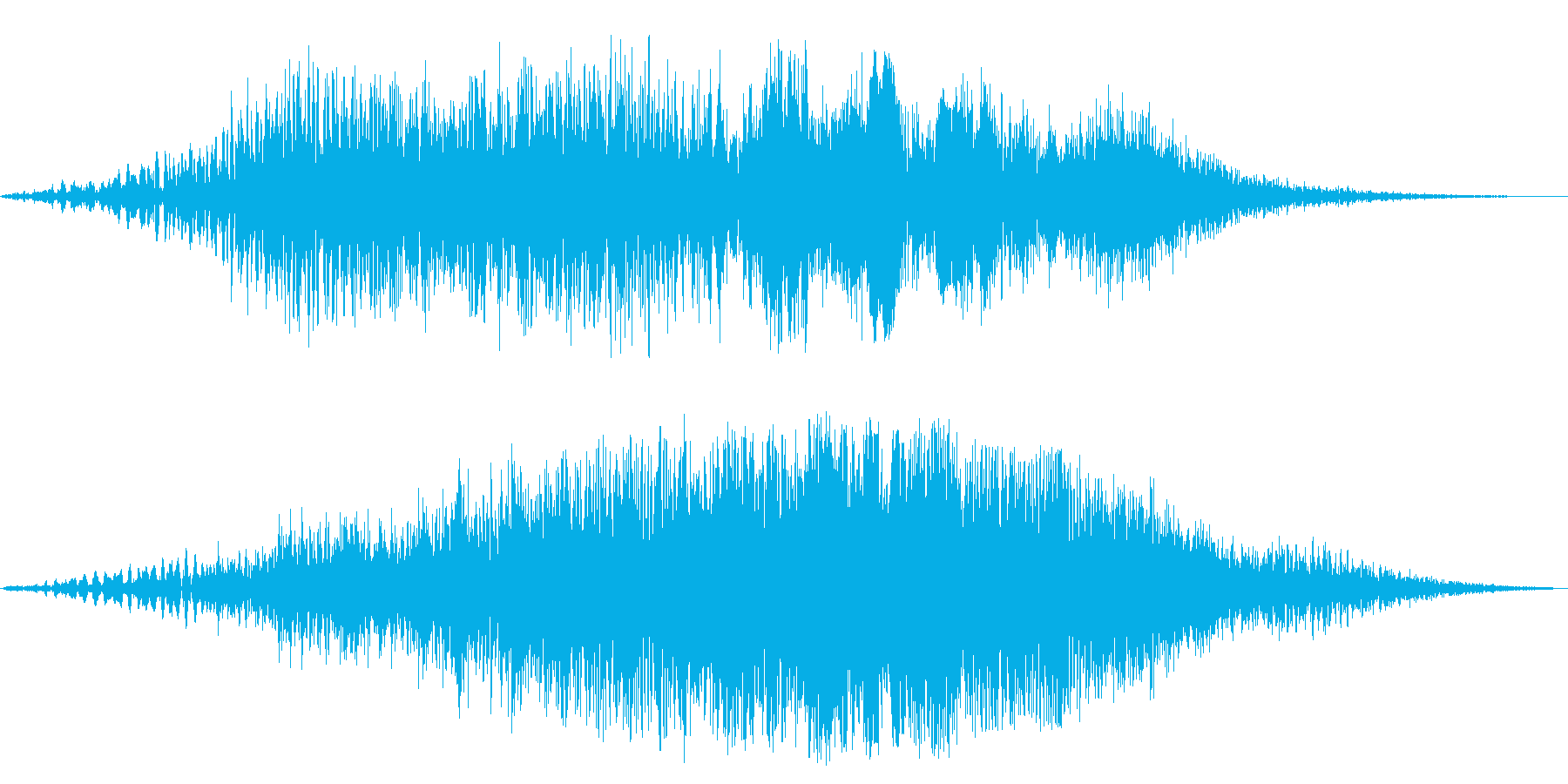 何かが空間(風の中)を通り過ぎていく音の再生済みの波形