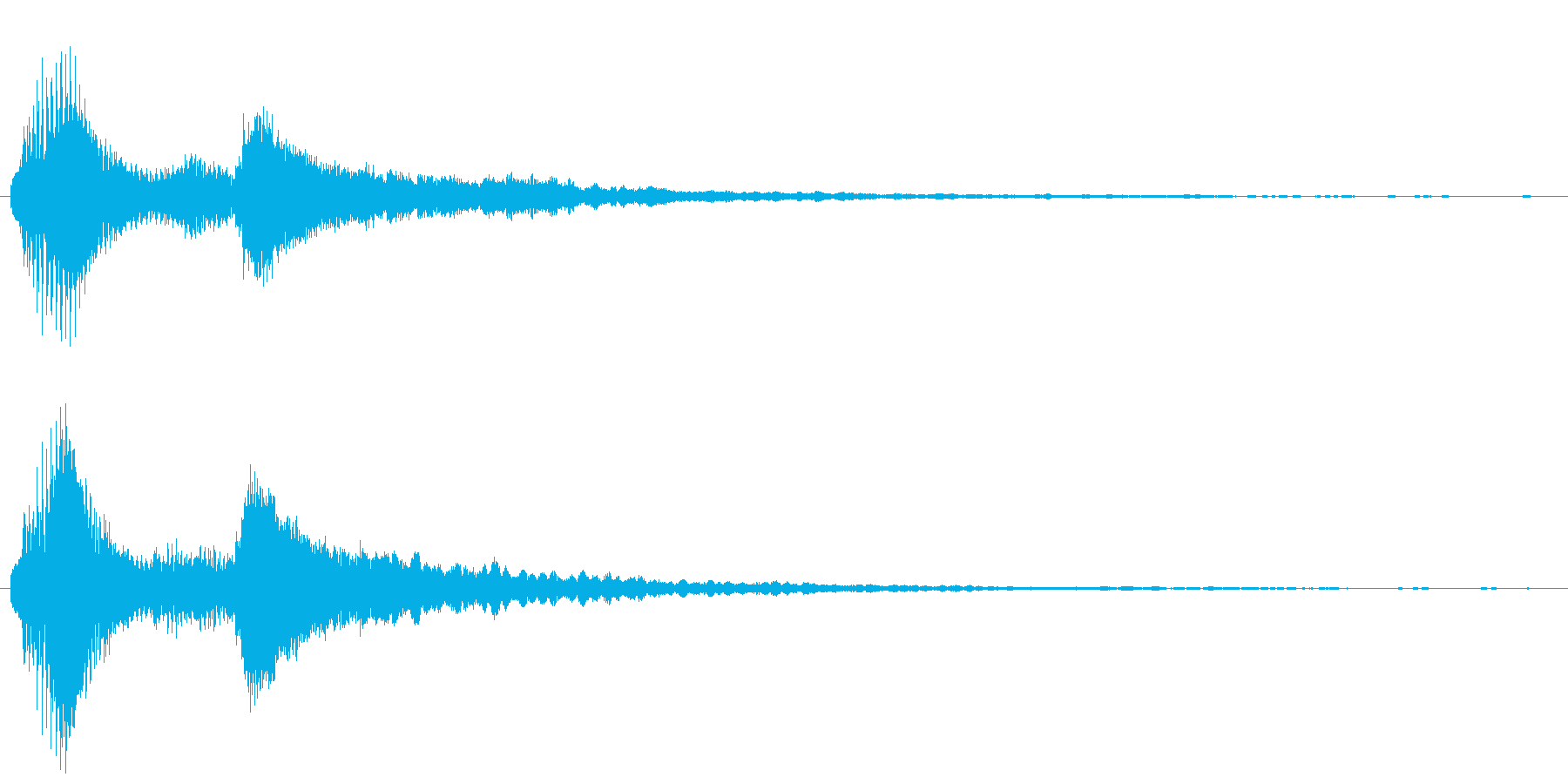 ベル系の余韻長めのボタン音2の再生済みの波形