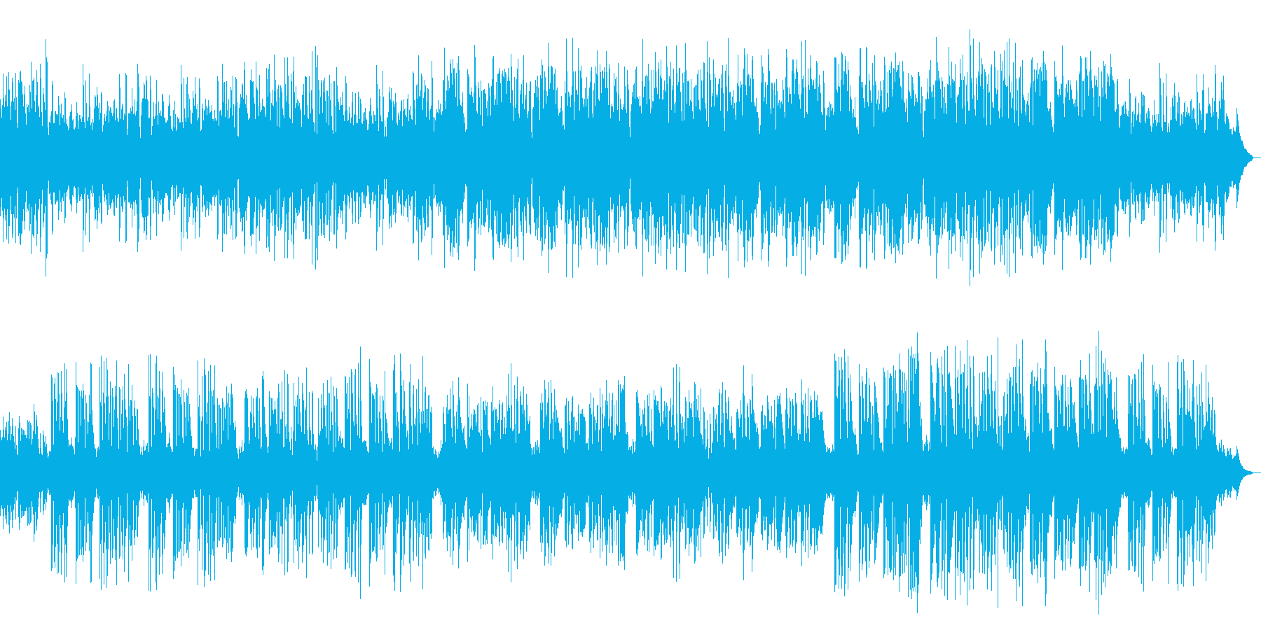 ピアノ中心でウキウキするメロディアス楽曲の再生済みの波形