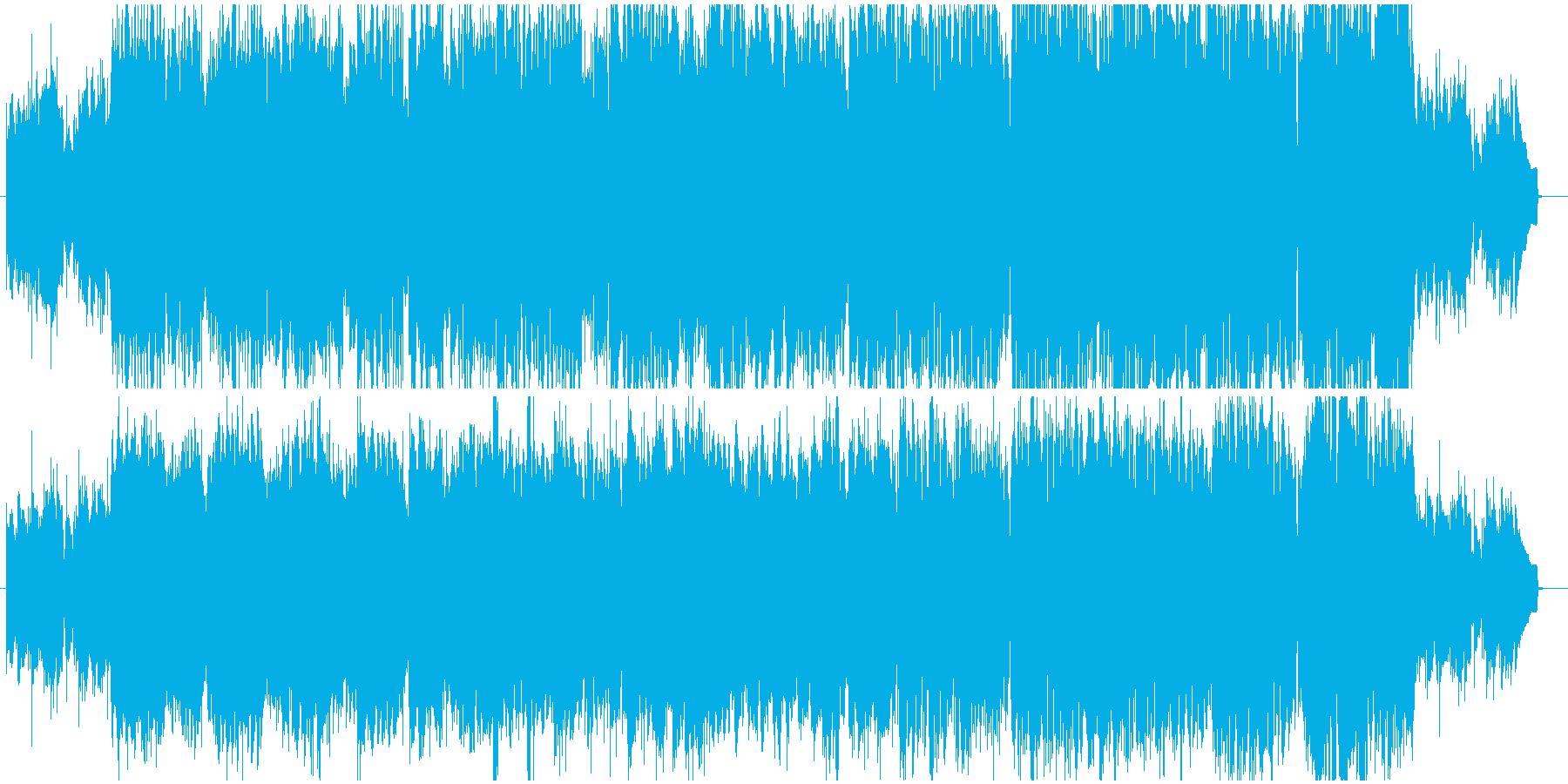 フォークギターのフィンガーピッキング曲の再生済みの波形
