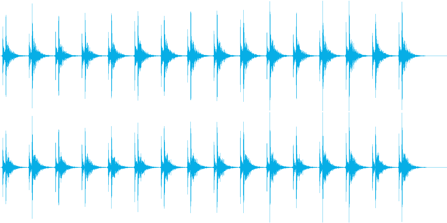 心臓の音(遅い)の再生済みの波形