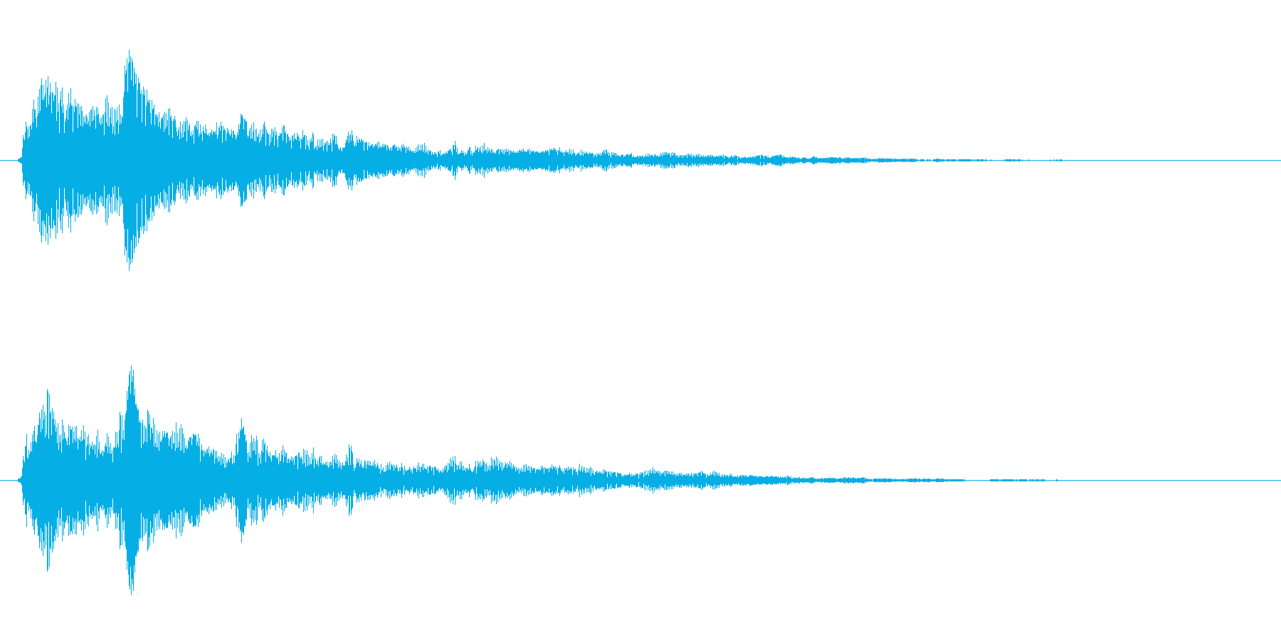 金属系バネ入りのクリック音(1音)の再生済みの波形