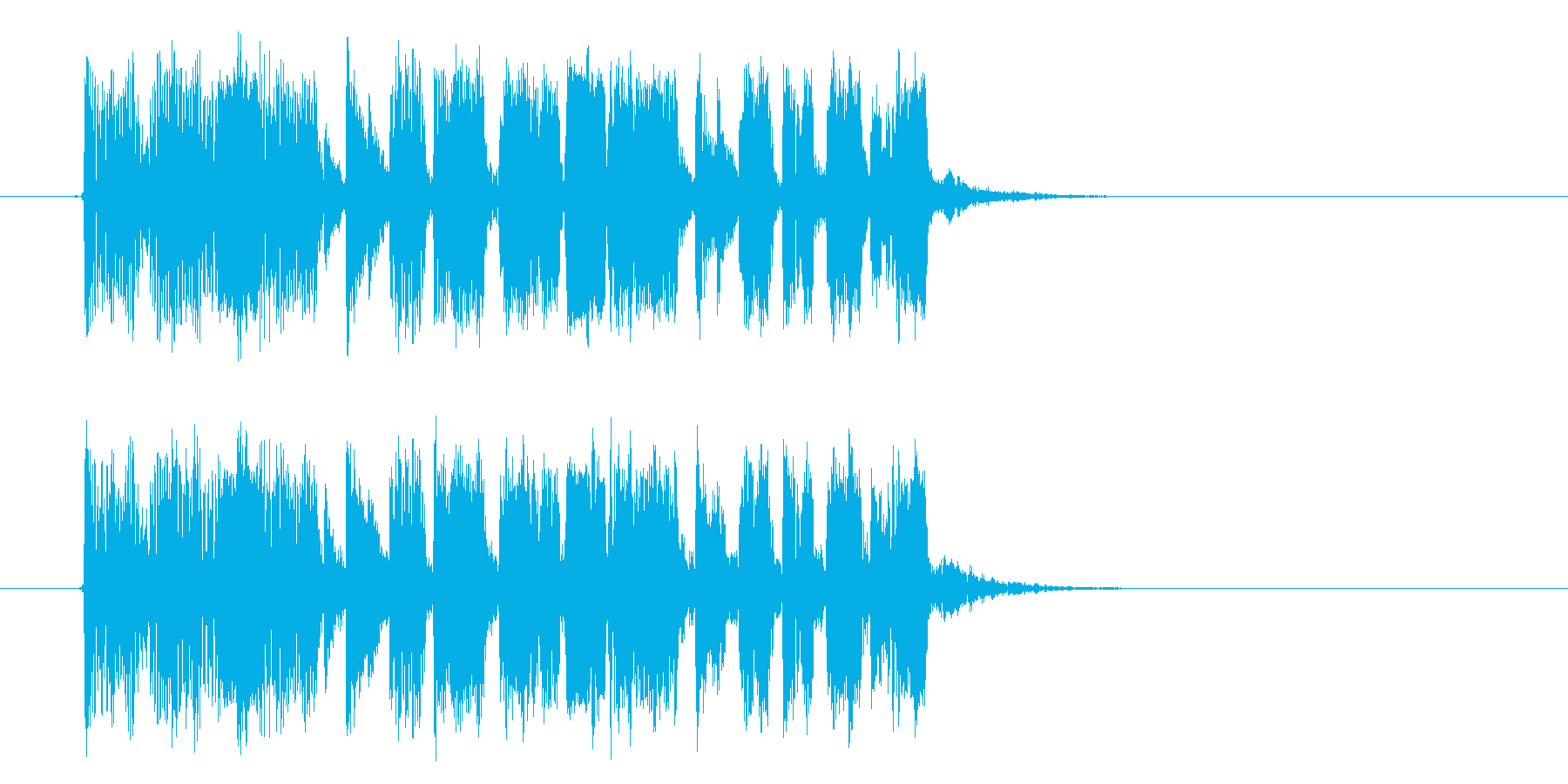 疾走感のあるテクノ音楽の再生済みの波形