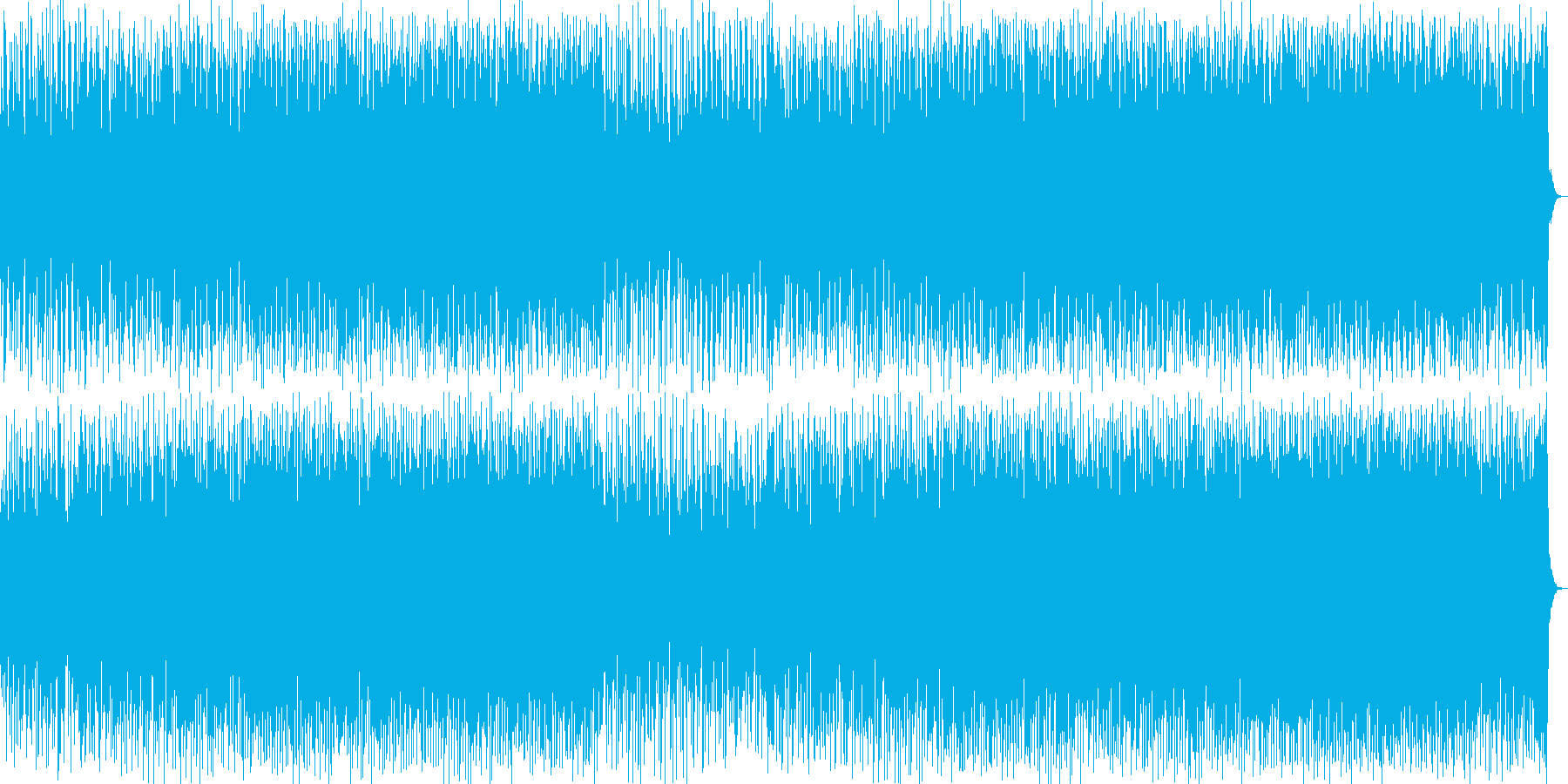壮大なストリングのある4つ打ちのテクノ音の再生済みの波形