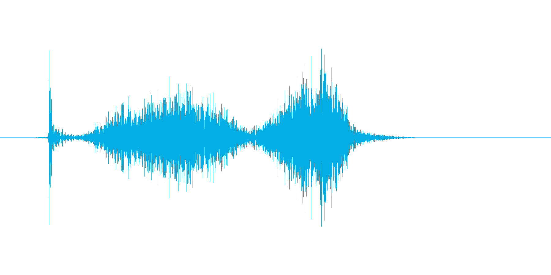 チョークで「はね」を書いたときの効果音2の再生済みの波形