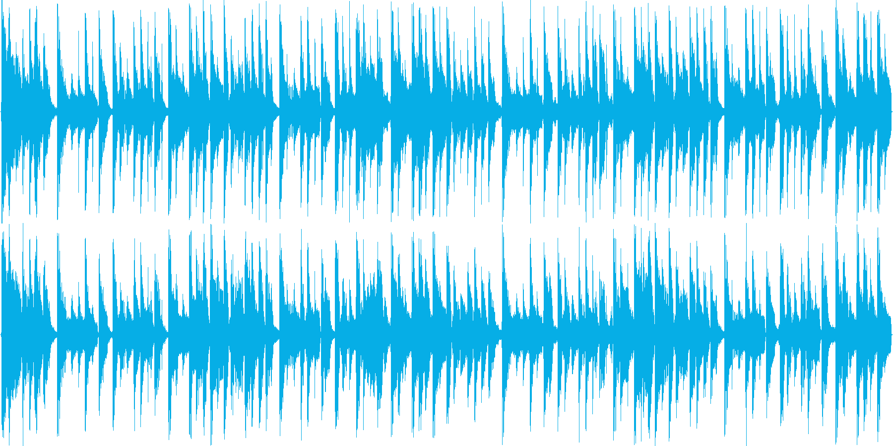 リズムを強調した楽曲です。の再生済みの波形