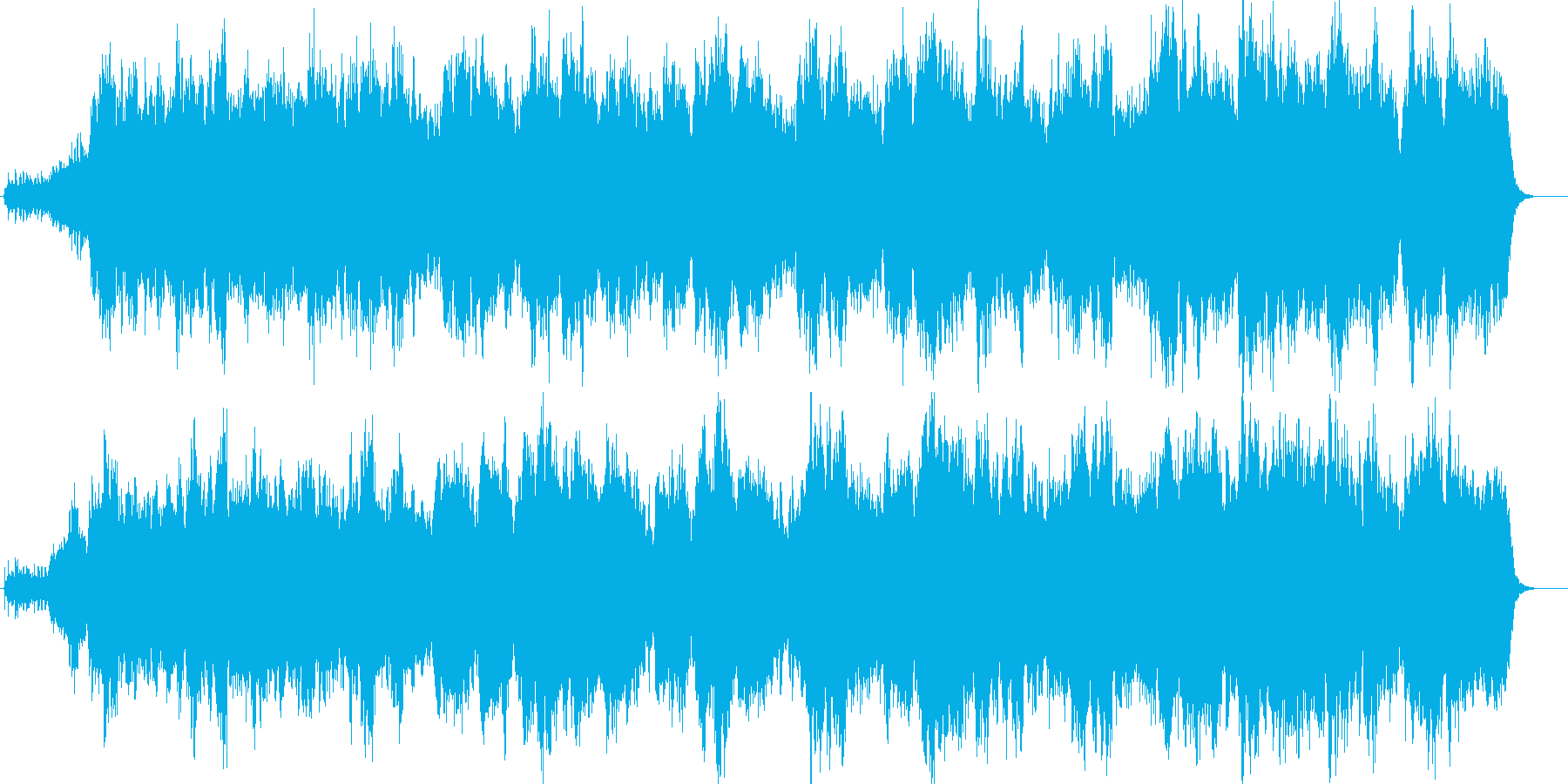クラシック調のシンセサイザーによる曲の再生済みの波形
