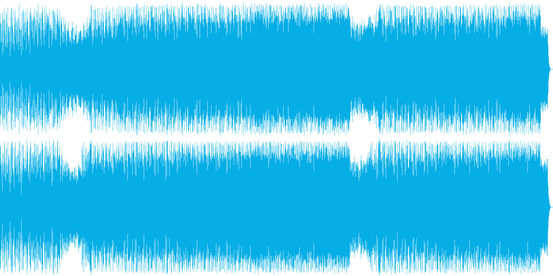 軽快な掛け声が盛り上がりを演出する曲の再生済みの波形