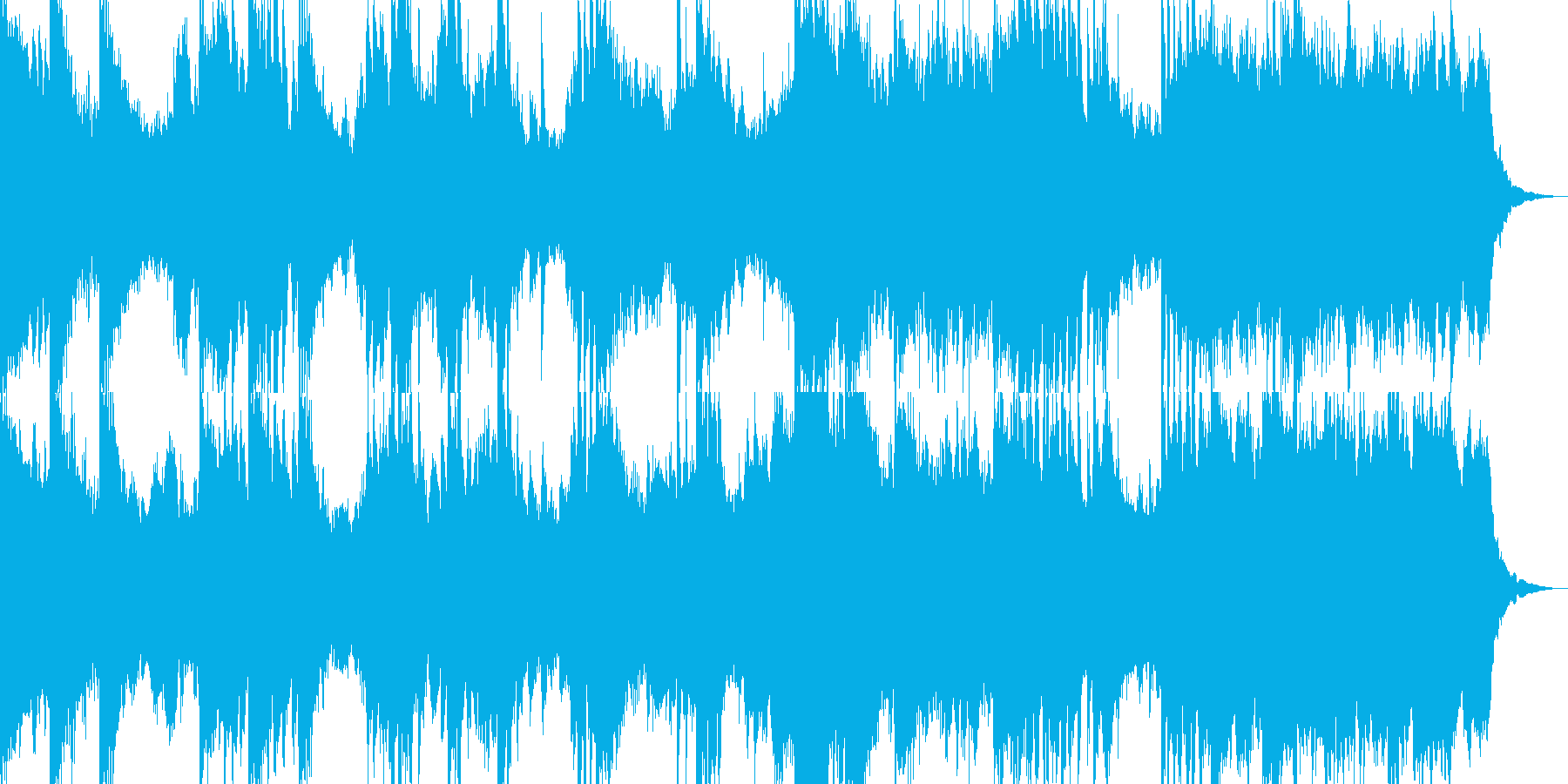 コマーシャル等の短い感動的な音楽の再生済みの波形