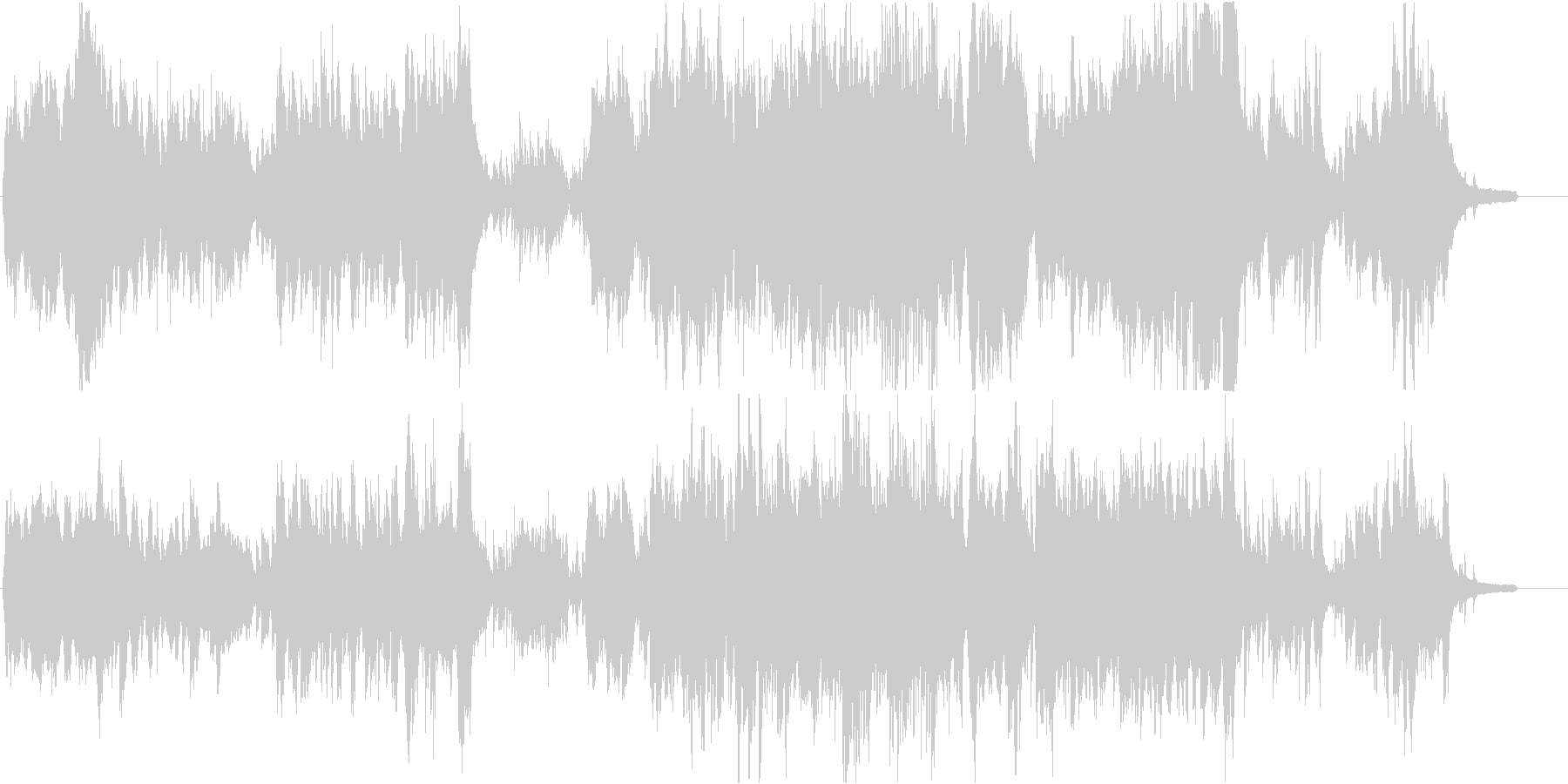不協和音で構成された躍動感のある現代音楽の未再生の波形