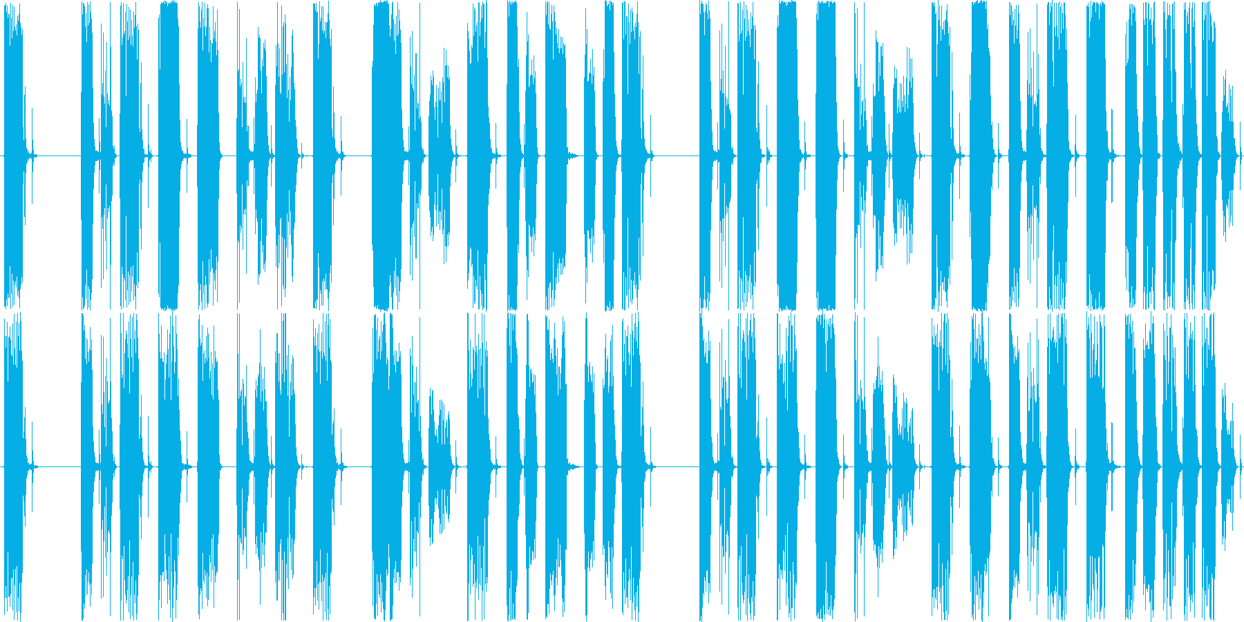 ハードなドラムを基本にした楽曲です。の再生済みの波形