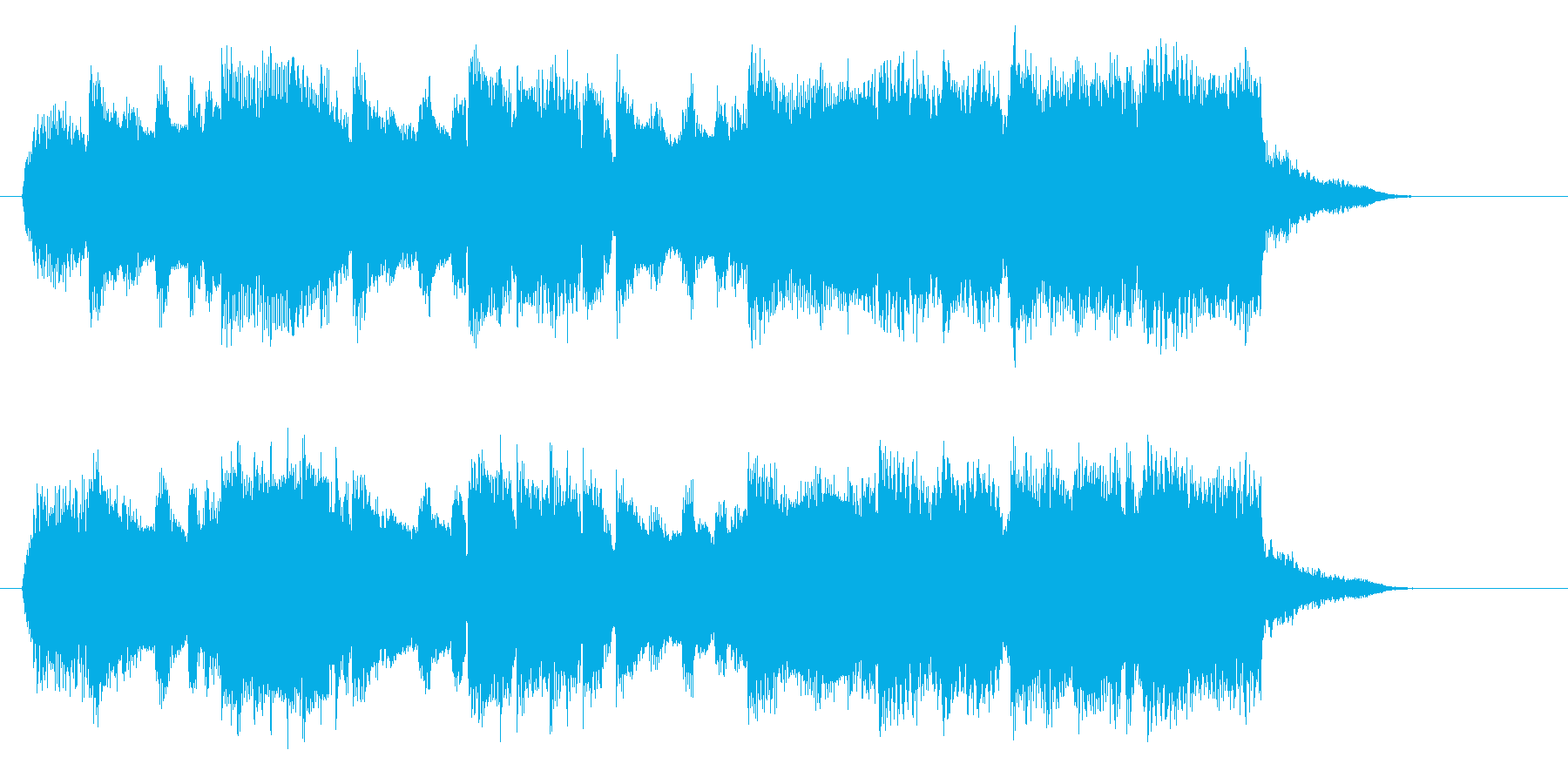 明るくキラキラしたゆっくりな曲の再生済みの波形
