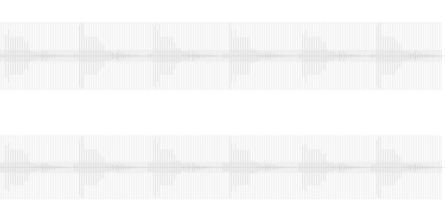 時計の秒針(音低め/振動音あり)の未再生の波形