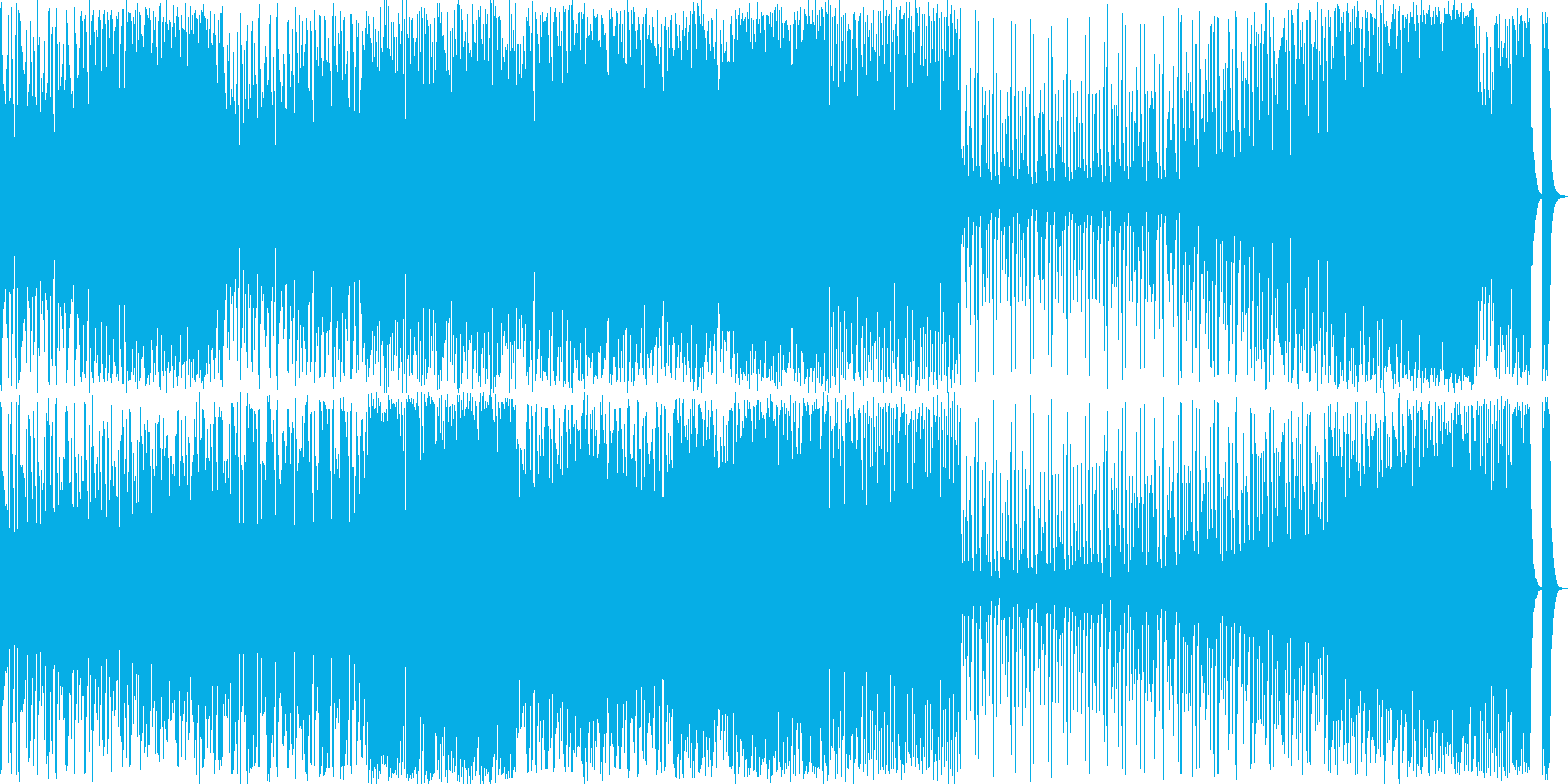明るく爽やかなアフリカ調の曲の再生済みの波形