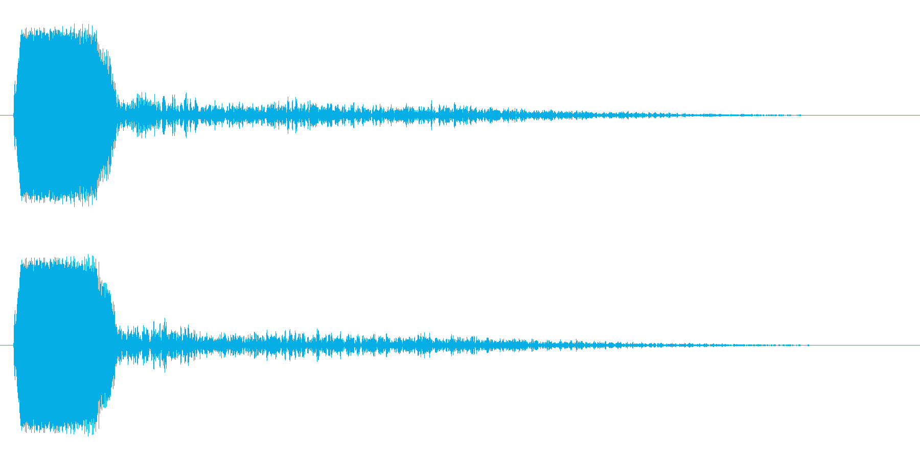 短くて高いさえずりのような音の再生済みの波形