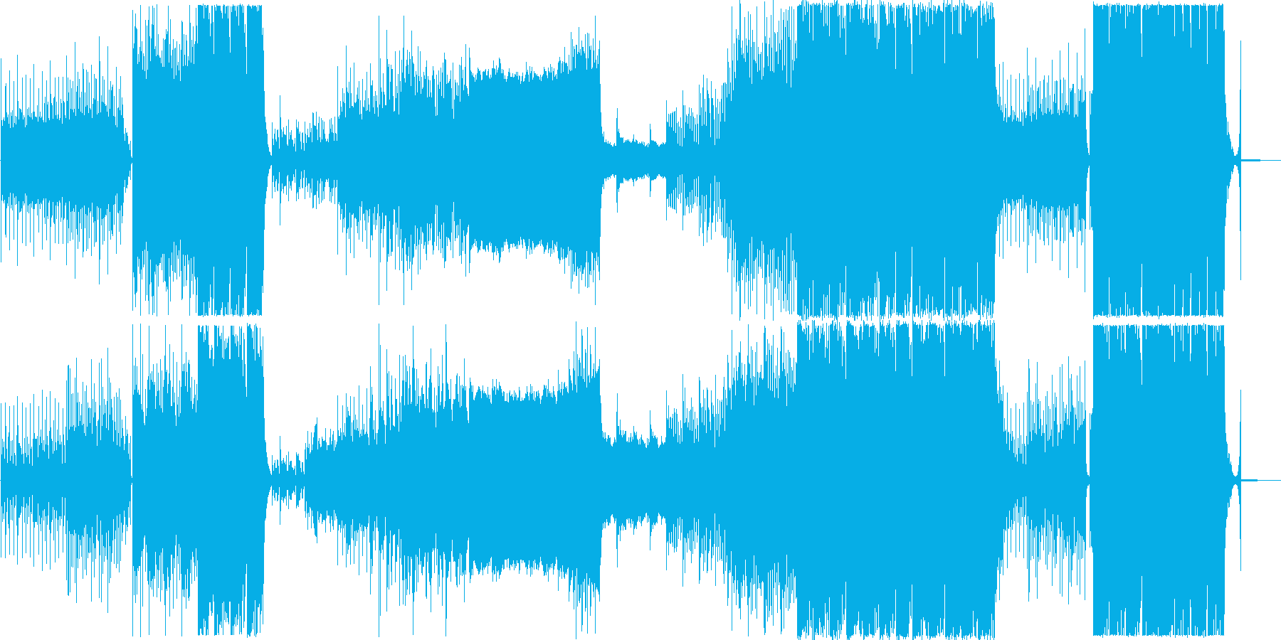 ダイジェスト映像に最適な明るくポップな曲の再生済みの波形