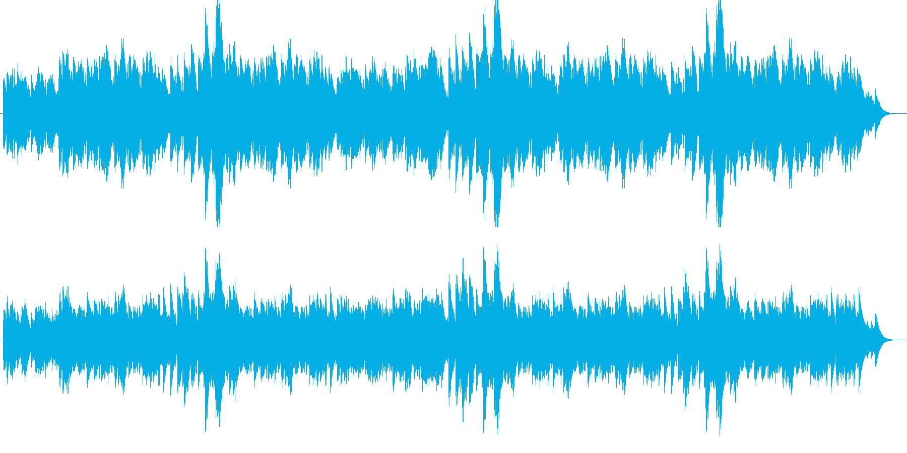 心地よい音色のヒーリングミュージックの再生済みの波形