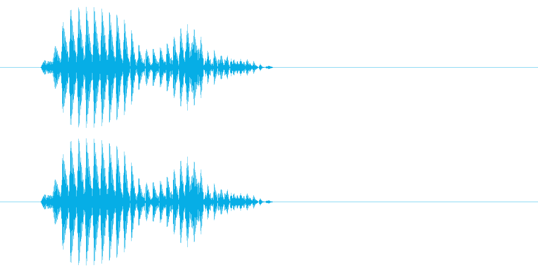 ギュ(サンダルで少し滑った音)の再生済みの波形