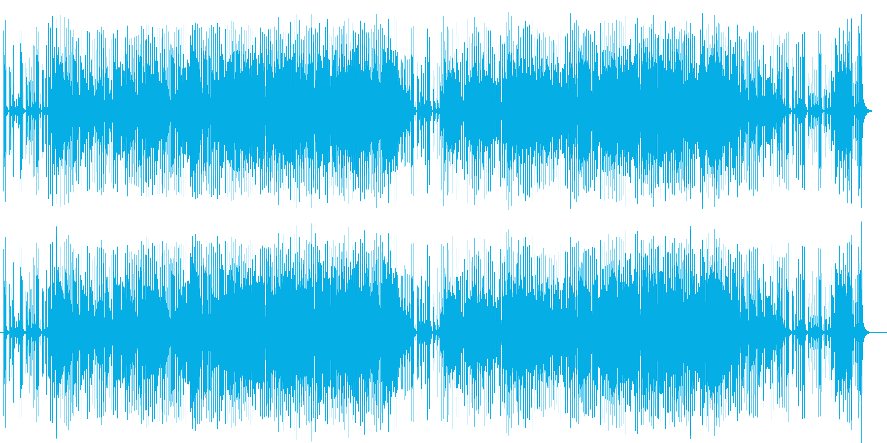 テンポの良いキーボードやギターのポップスの再生済みの波形