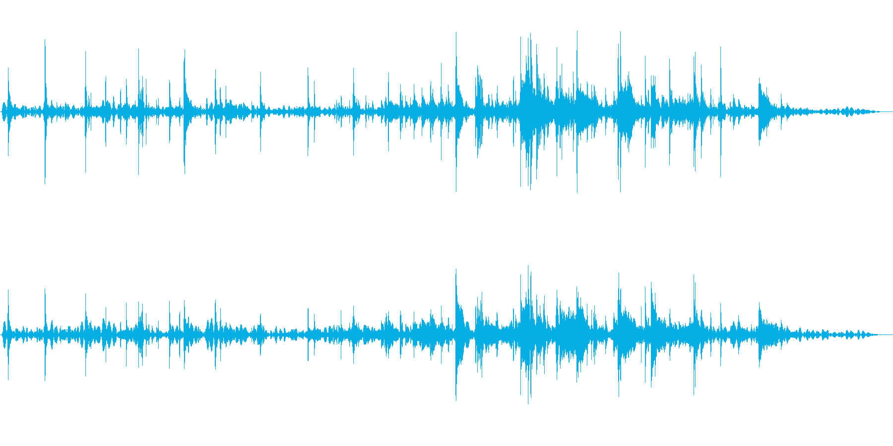 氷の入ったガラスコップに何かが注がれる音の再生済みの波形