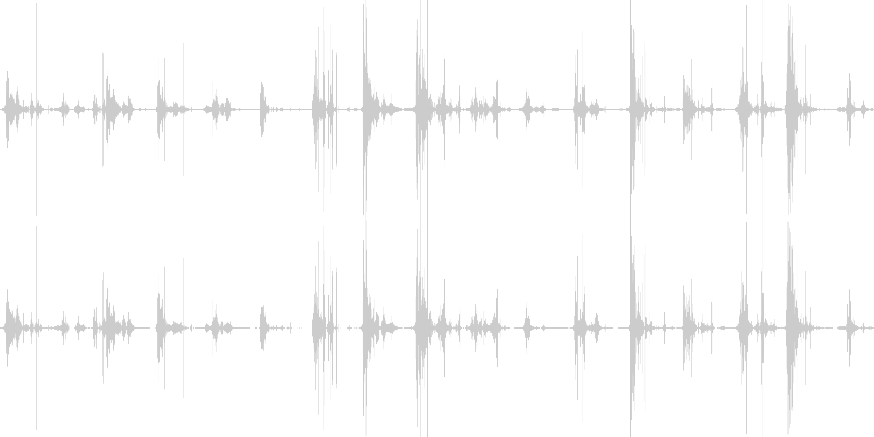 砂利道を歩く(小石を踏む音がする)の未再生の波形