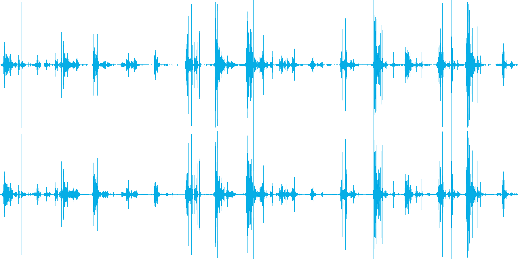 砂利道を歩く(小石を踏む音がする)の再生済みの波形