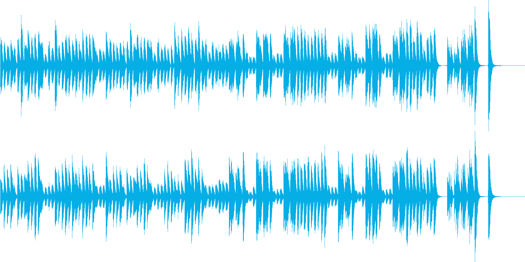 軽快で愉快なピアノ曲の再生済みの波形