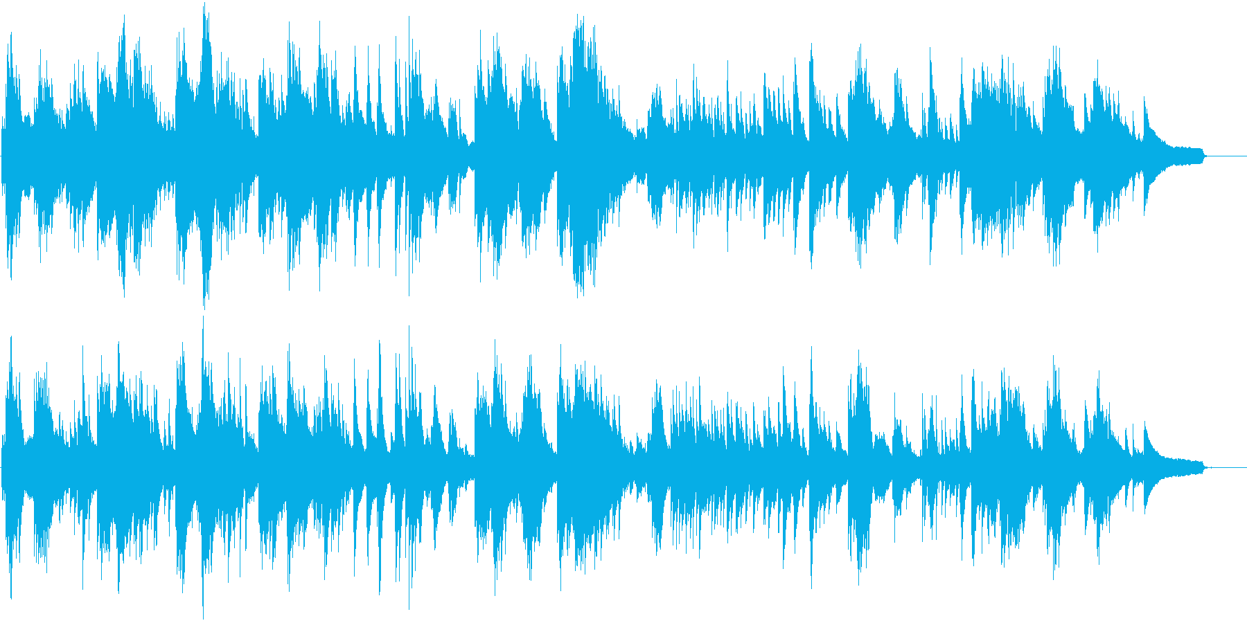 木の葉が落ちる様な儚さを表現したピアノ曲の再生済みの波形
