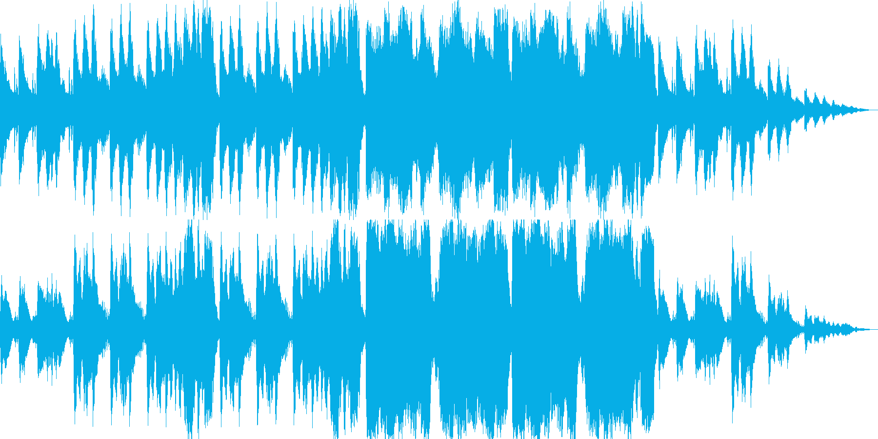 荘厳な雰囲気と間抜けさを感じる曲の再生済みの波形