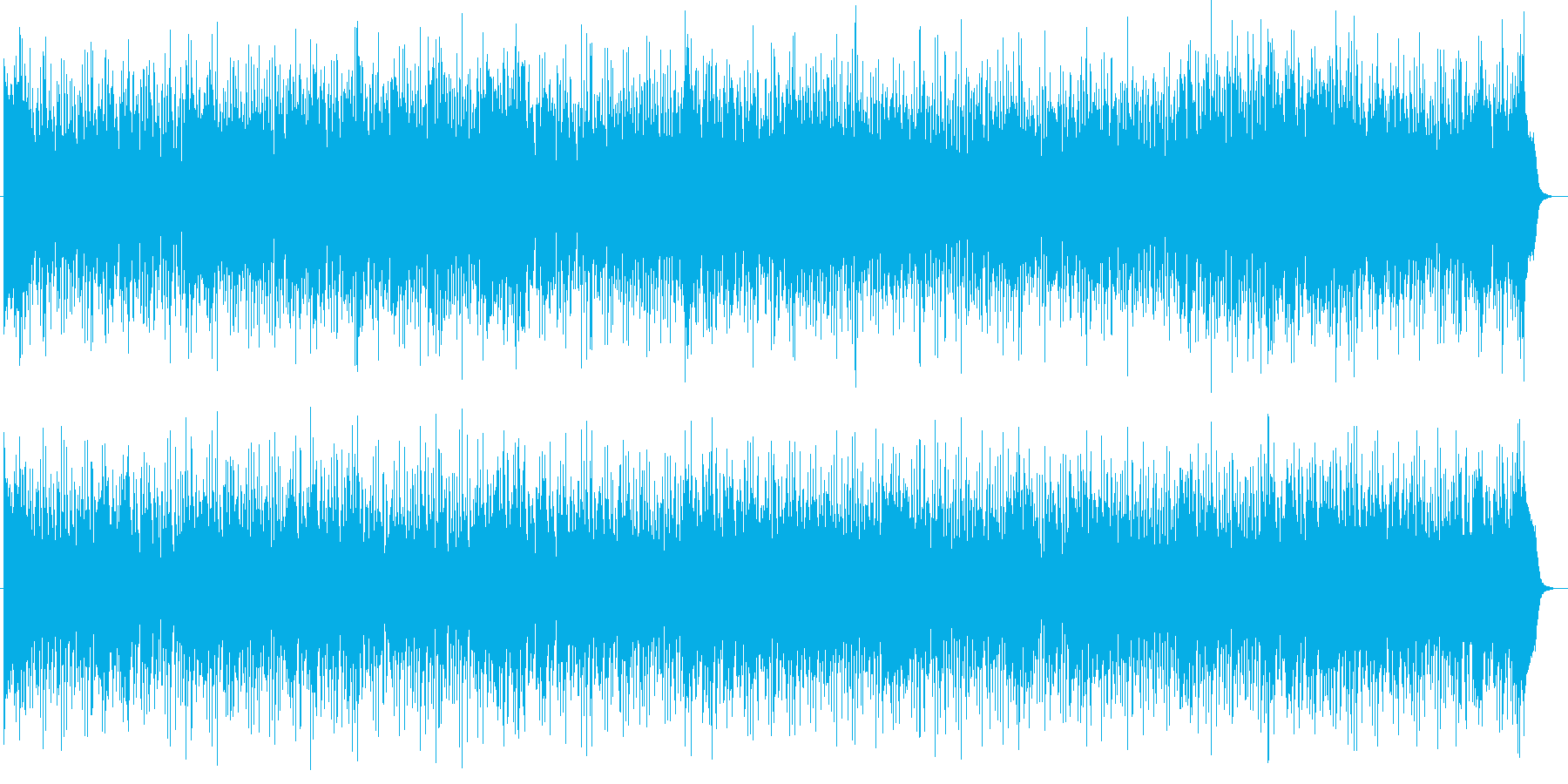 ロマンティックなシンセサイザーの曲の再生済みの波形