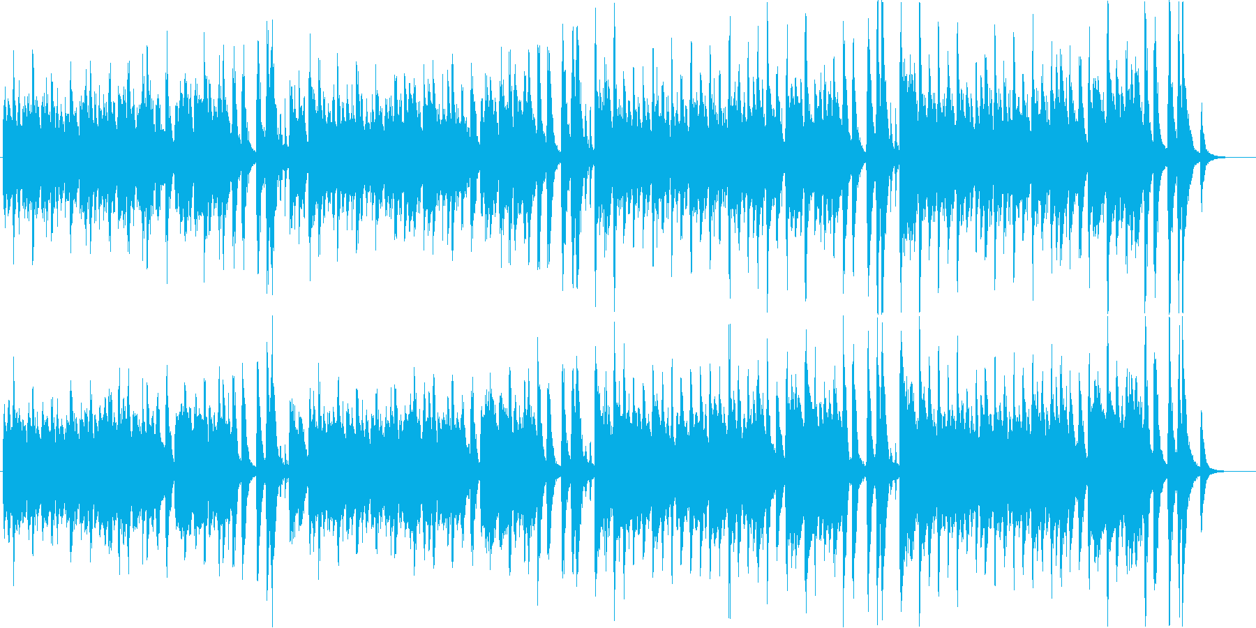 賑々しいデキシーランドのラグタイム音楽の再生済みの波形